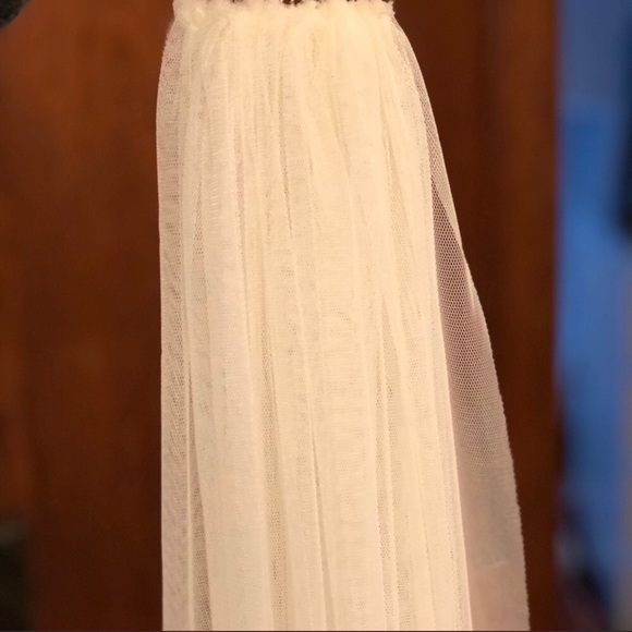 Ivory cathedral length wedding veil main image 4
